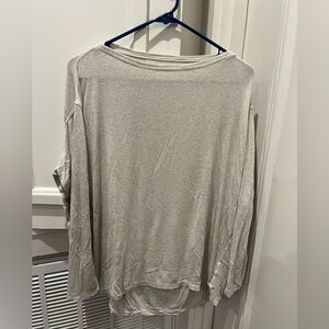 Lululemon “back in action” ribbed long sleeve top in light heathered tan